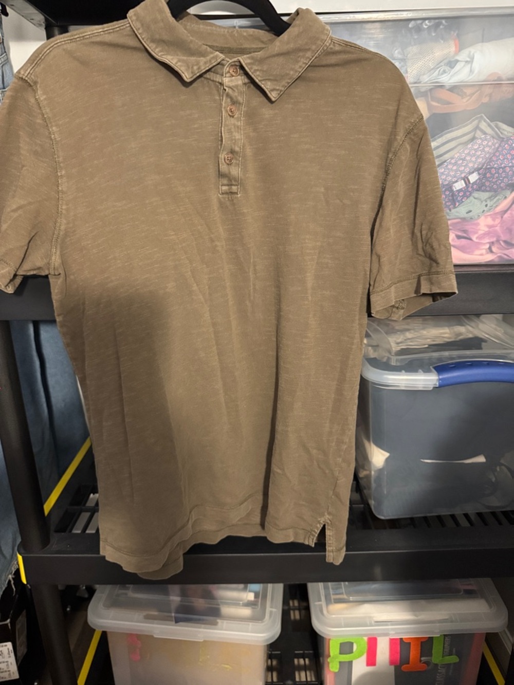 Banana Republic Short-Sleeve Polo in Olive Brown
